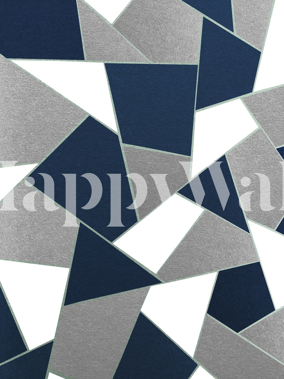 Geometric pattern wallpaper in navy blue and gray shades
