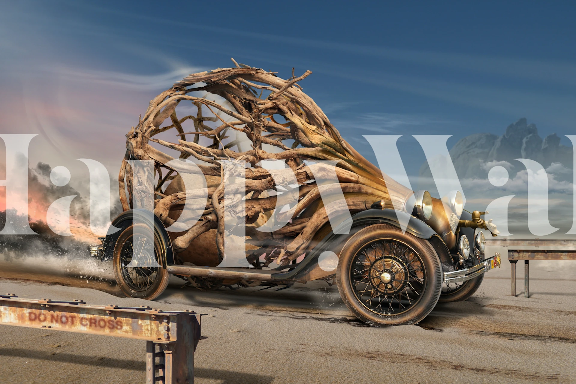 Do not cross Wallpaper-Design in einem Raum