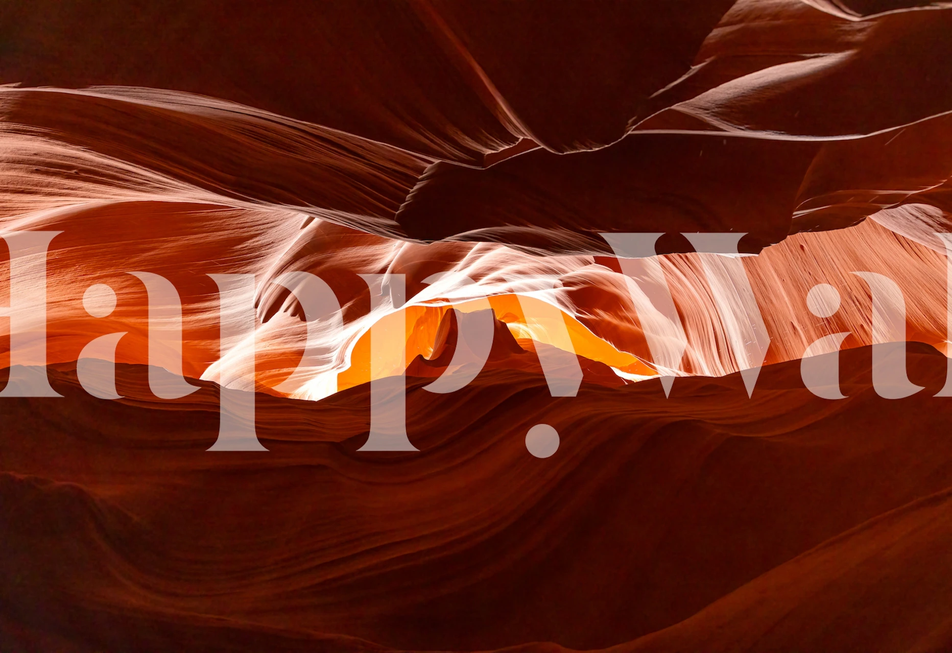 Antelope Canyon wall mural featuring the iconic sandstone formations and play of light and shadows