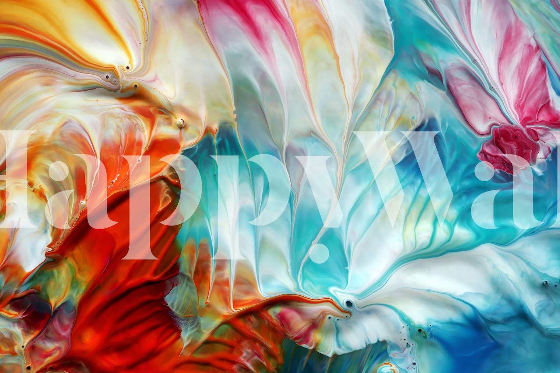 Papier peint Vibrant Seasons affiché dans une pièce