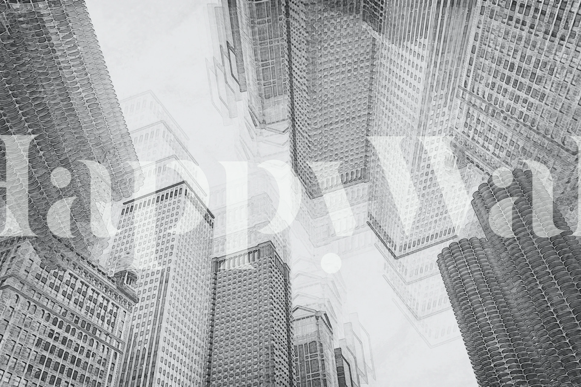 Stedelijke architectuurbehang in een kamer