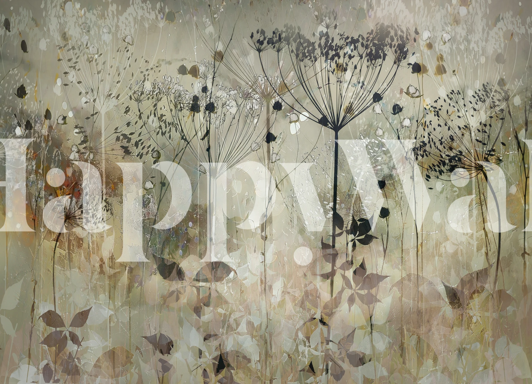 Autumn floral design with soft earth tones wallpaper