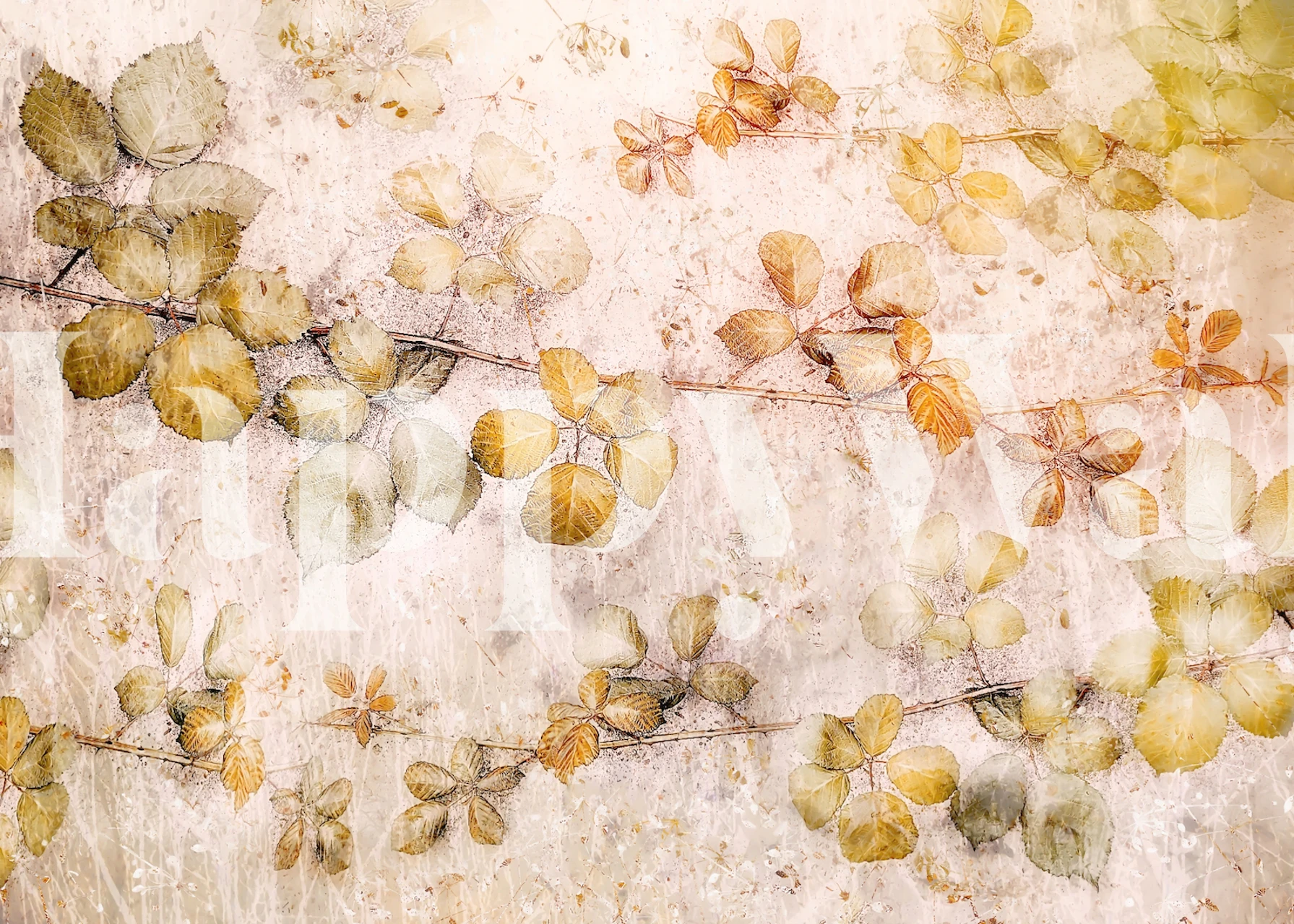 Coloring leaves carta da parati mostrata in una stanza