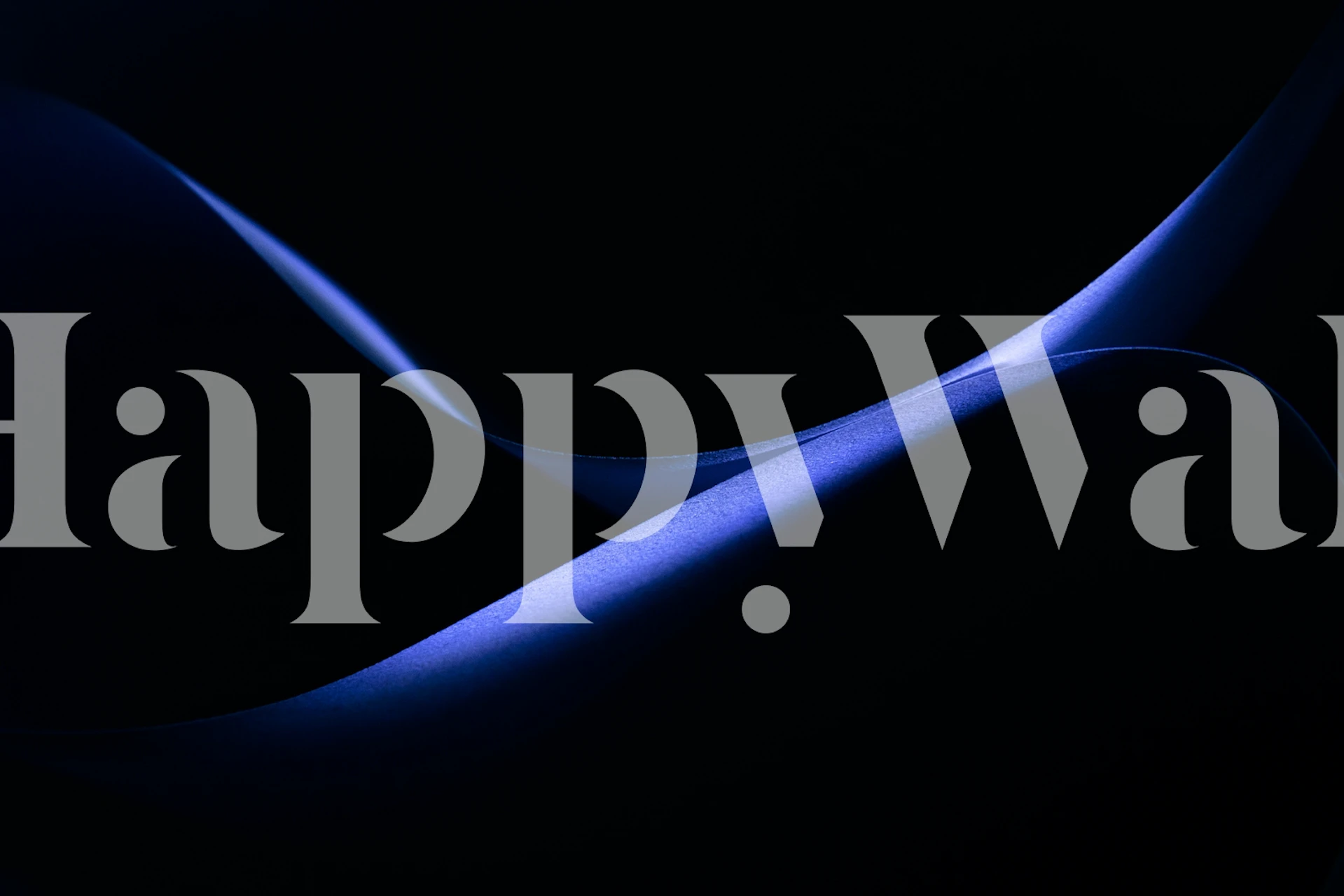 Blue abstract waves against a black background wallpaper