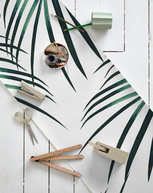 Green Palm Leaves Dream 3 wallpaper roll