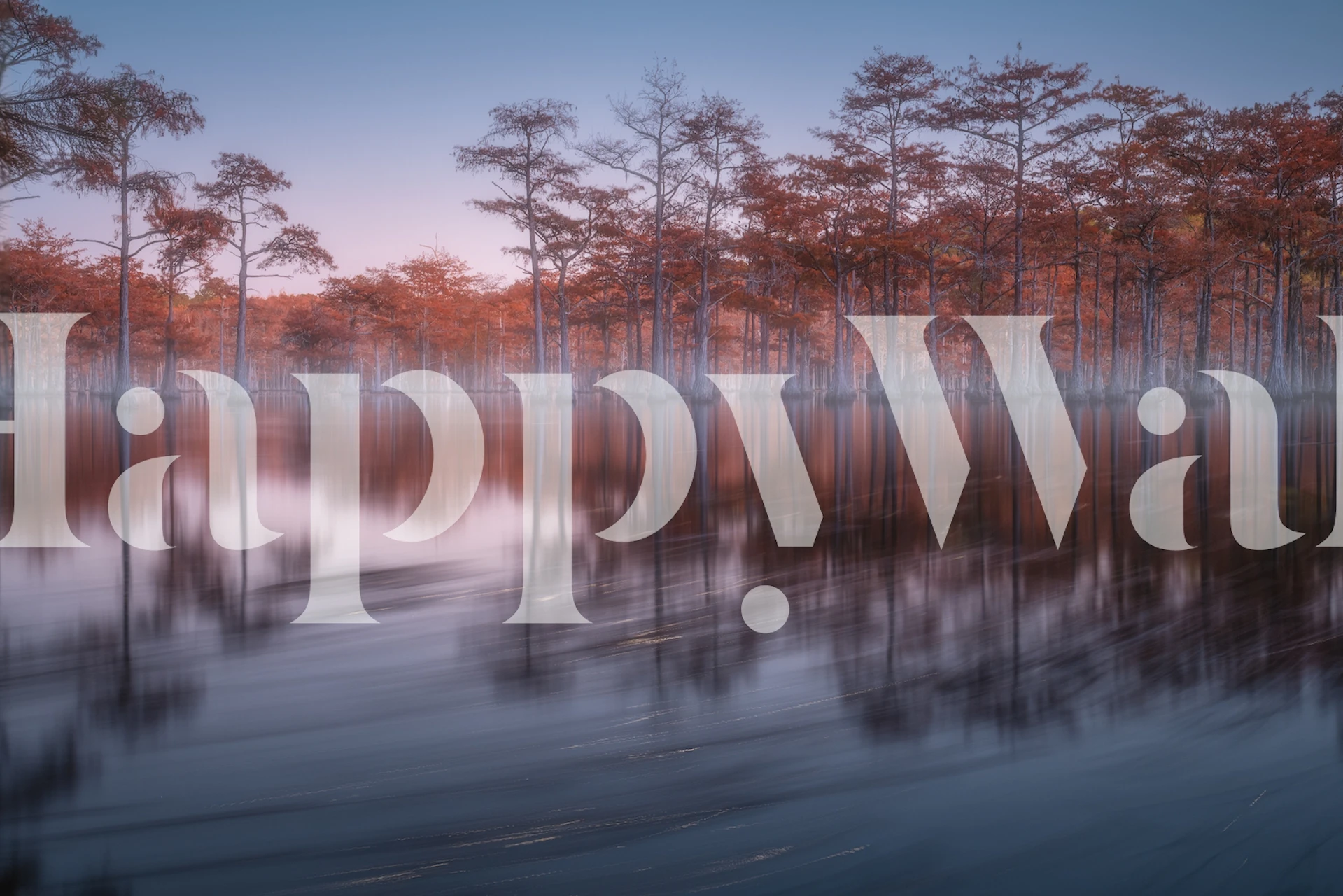 Evening cypresses wallpaper design in a room