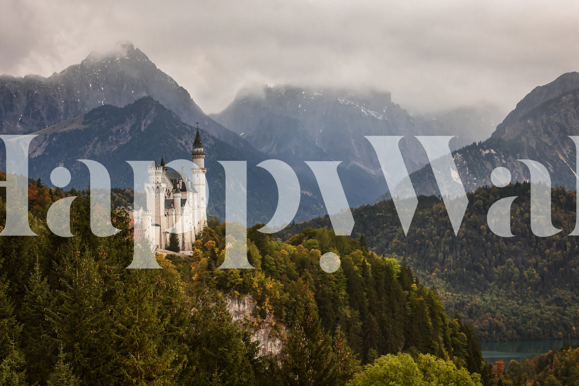 Bjergtkans med et slot i et rum