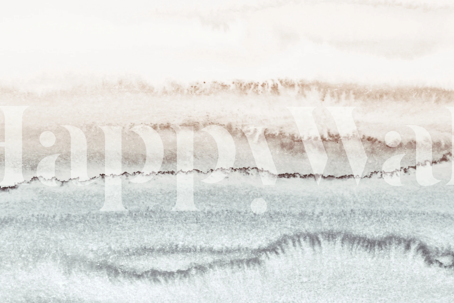 Watercolor stripes in neutral hues of beige, brown, and blue wallpaper