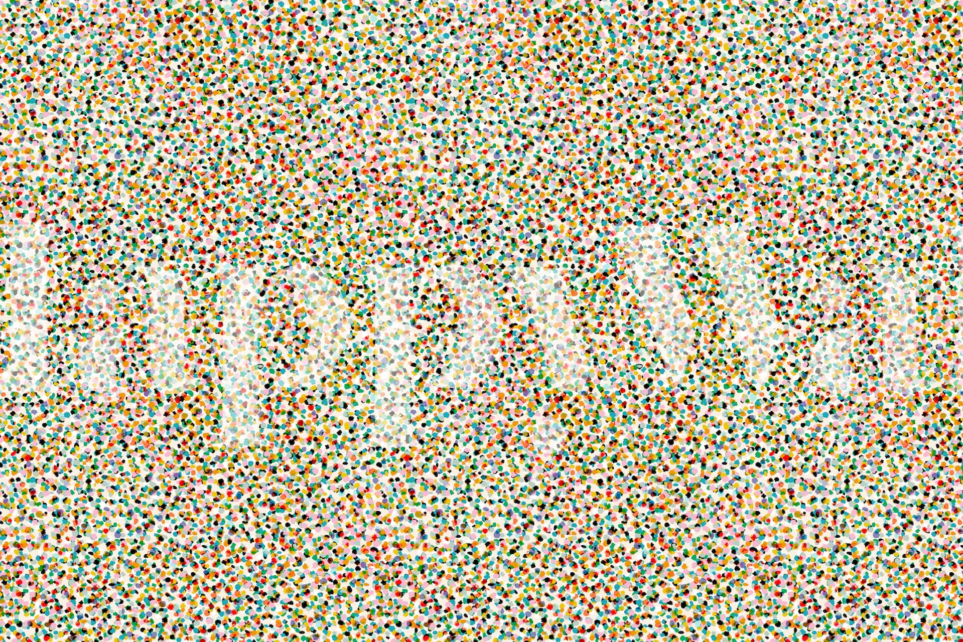 Party Spot Ecru wallpaper displayed in a room