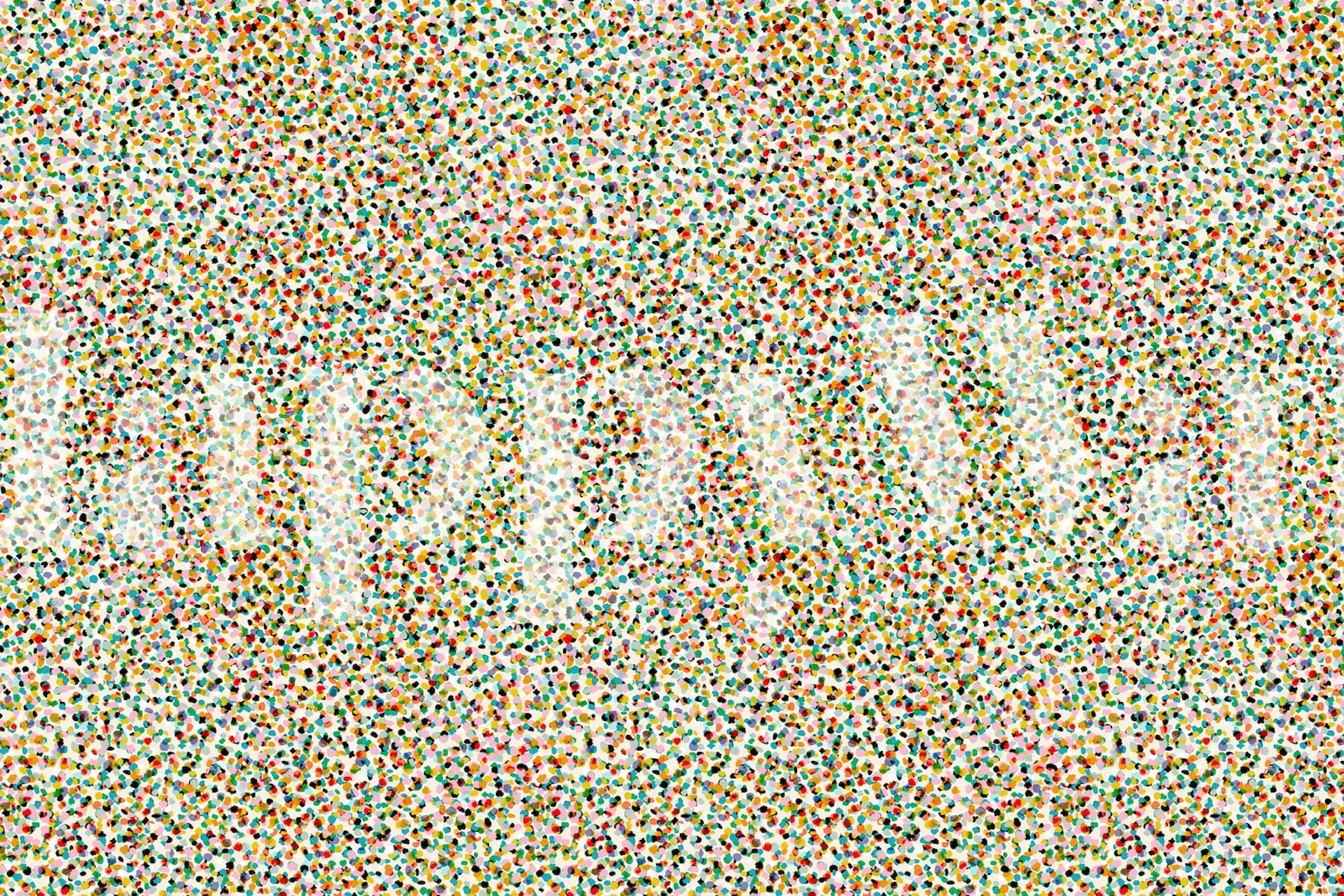 Party Spot Ecru wallpaper displayed in a room