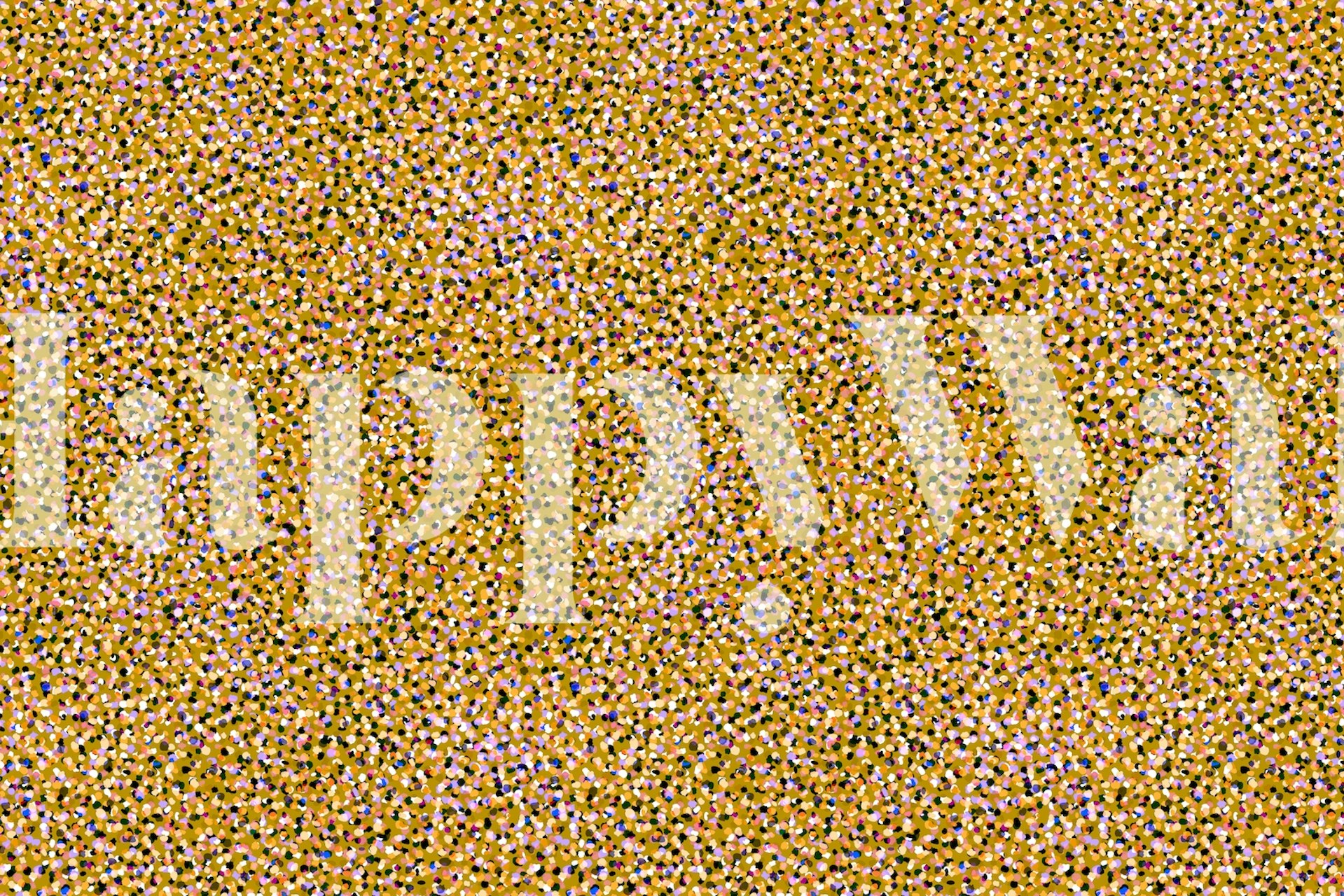 Party Spot Gold wallpaper displayed in a room