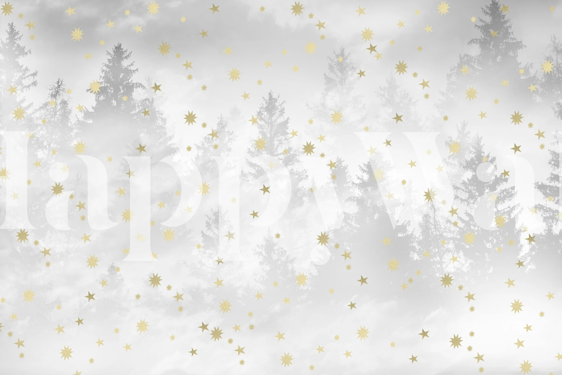 Gray forest with golden stars wallpaper