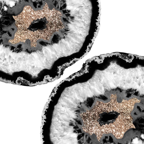 Gray BW Agate Glitter Glamor 9