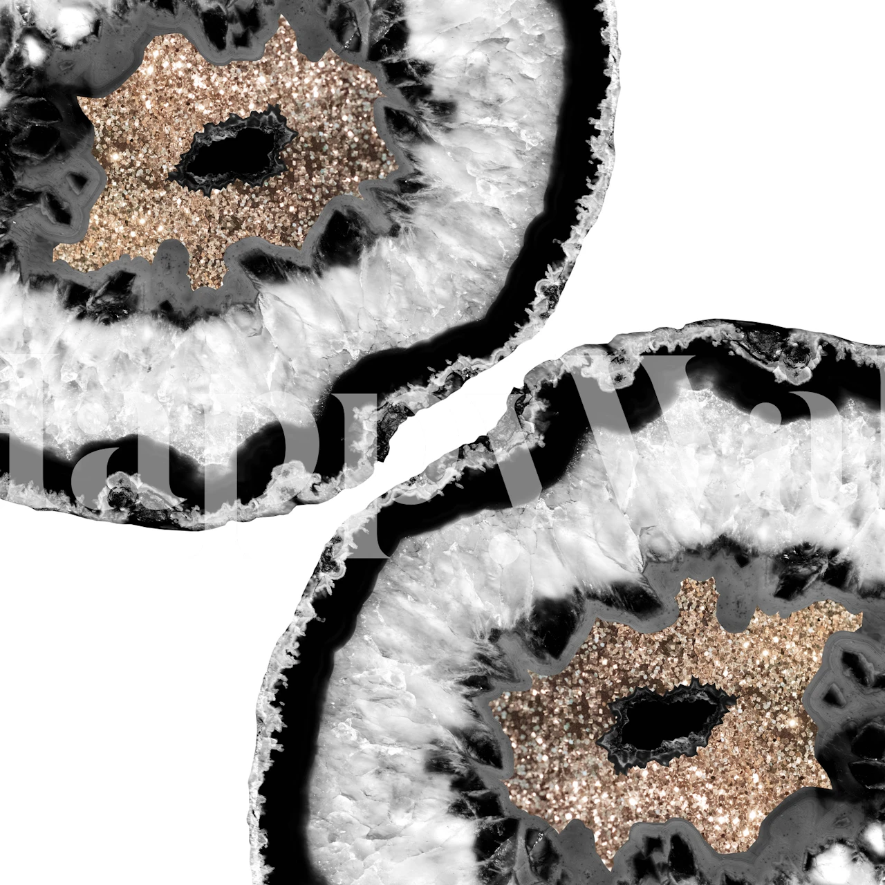 Gray BW Agate Glitter wallpaper in a room