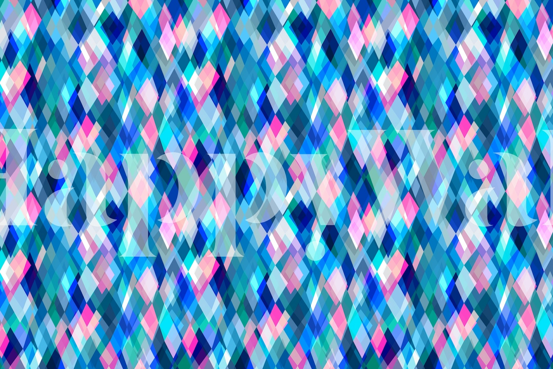 Diamond pattern in shades of blue, pink, and purple wallpaper