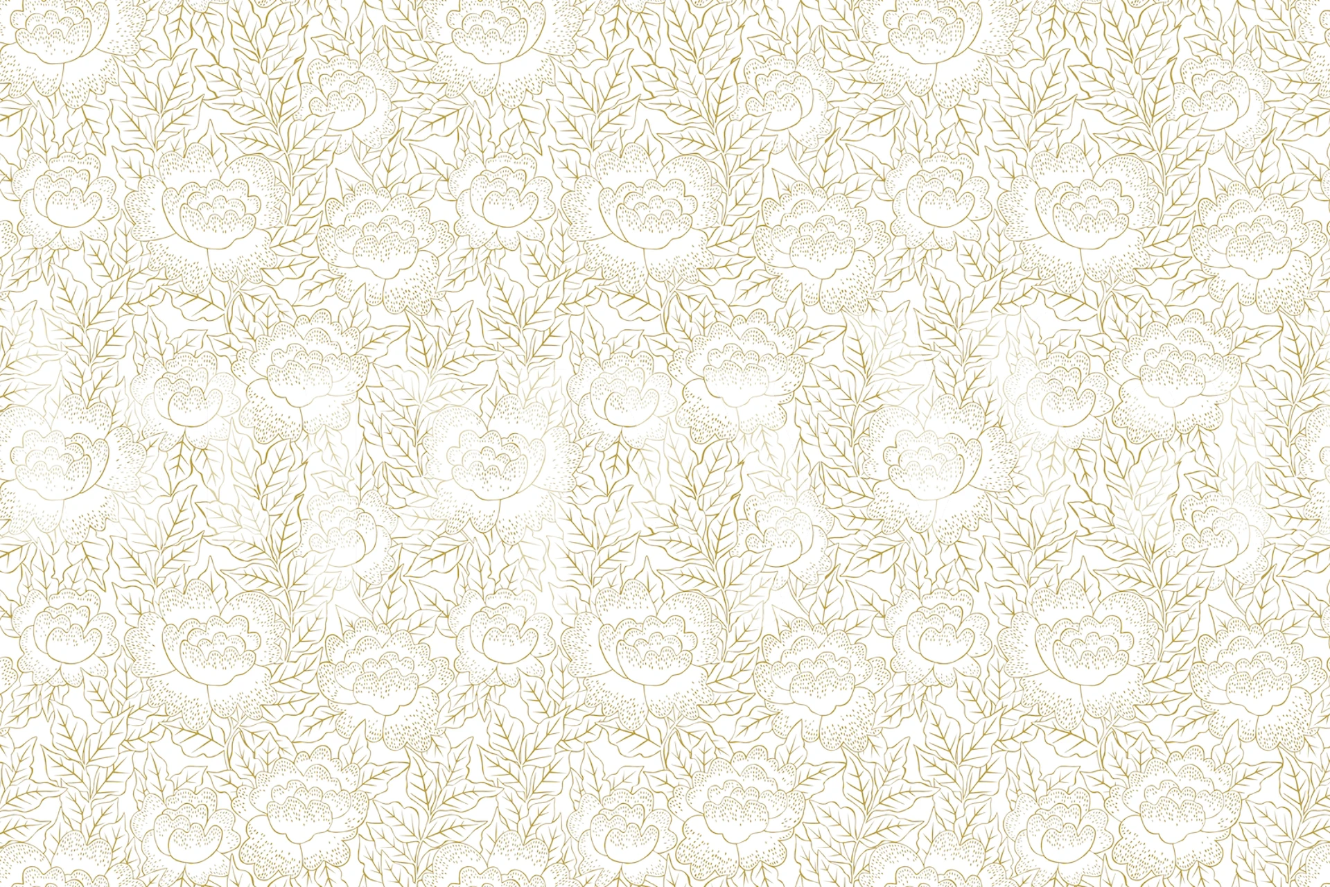 Floral pattern with ivory and gold colors wallpaper