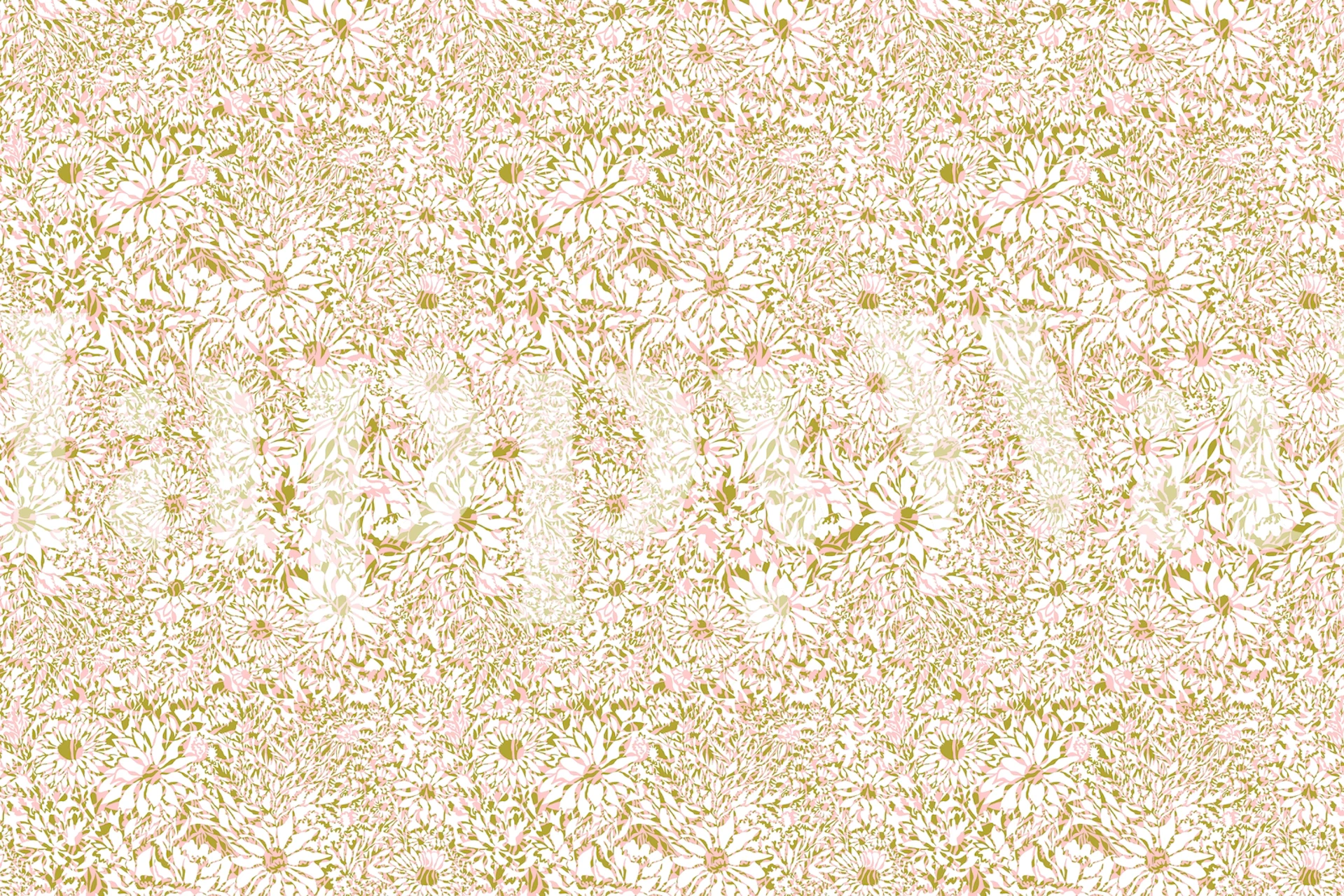 Papel de parede Linear Garden Olive Pink em um quarto