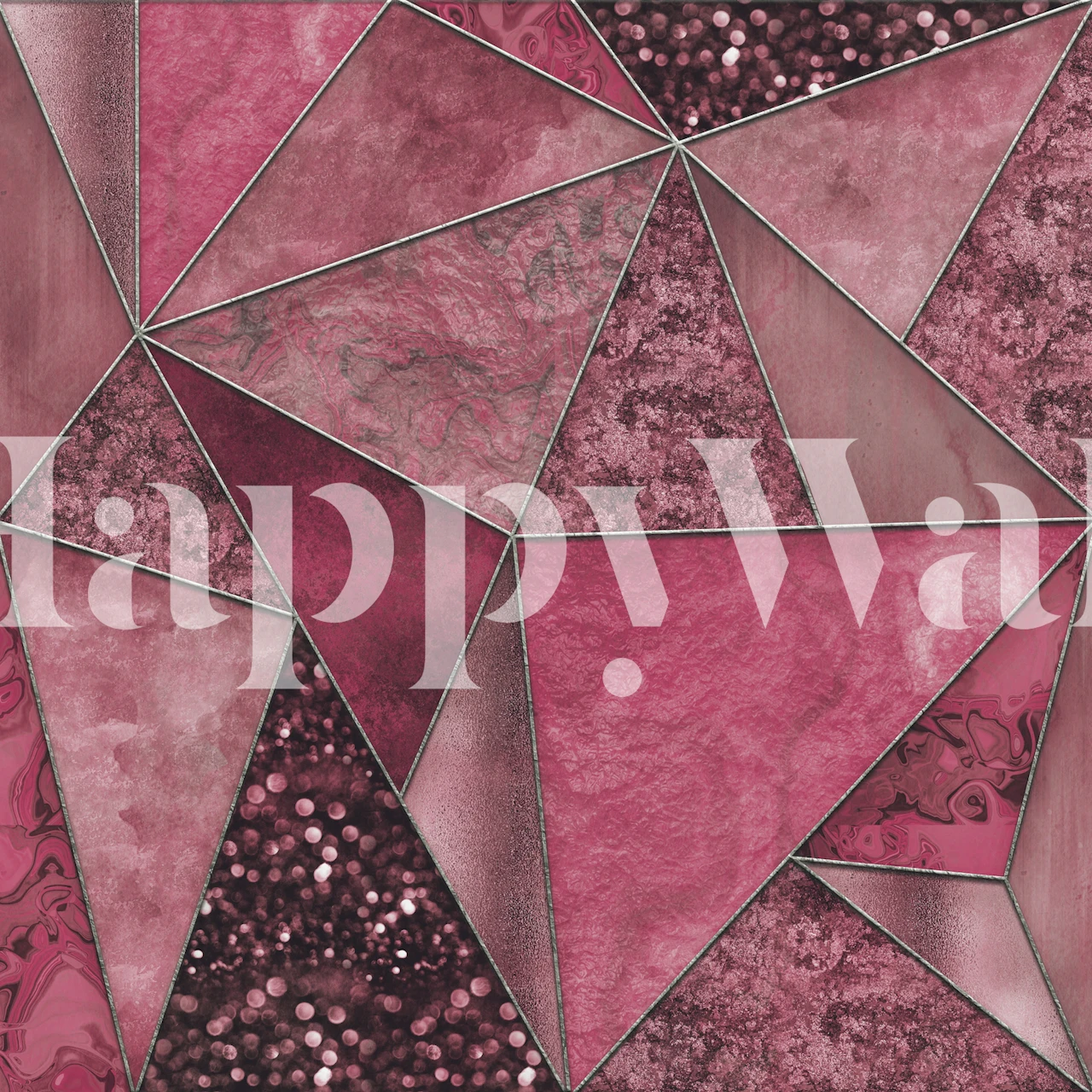 Geometric triangles in coral pink and deep shades wallpaper