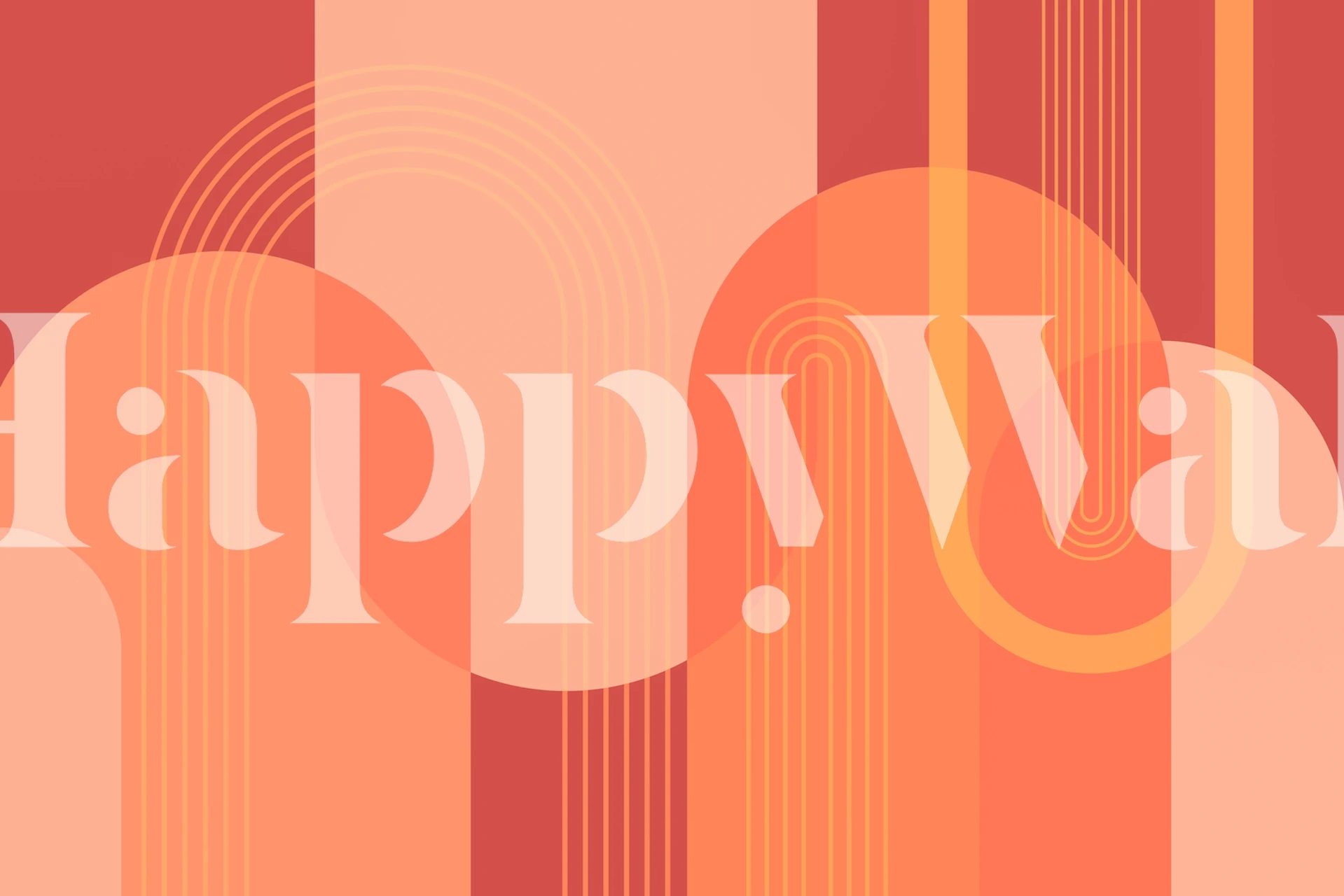 Geometric shapes in tangerine and peach colors wallpaper