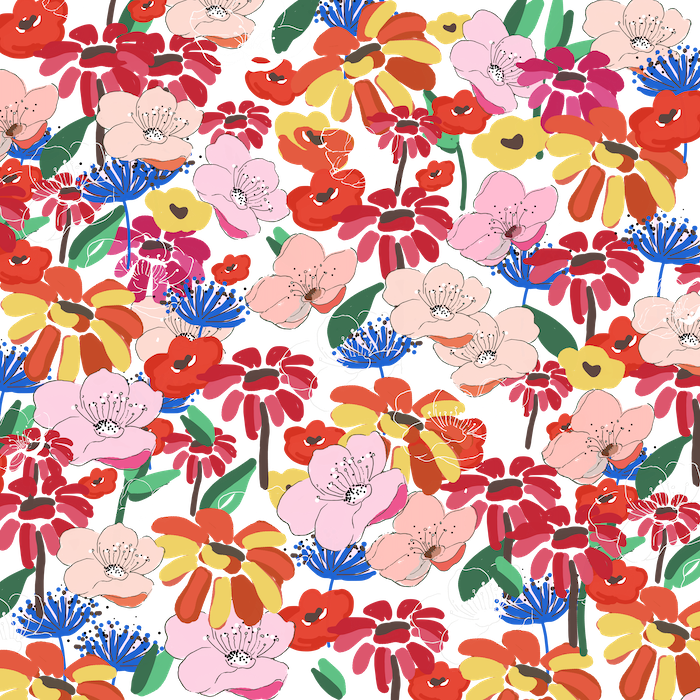 Summer Blooms Original Wallpaper Buy Now from Happywall