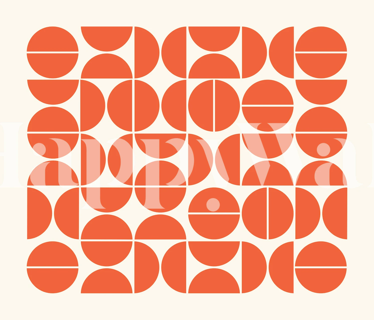 Geometric pattern in orange and cream colors wallpaper