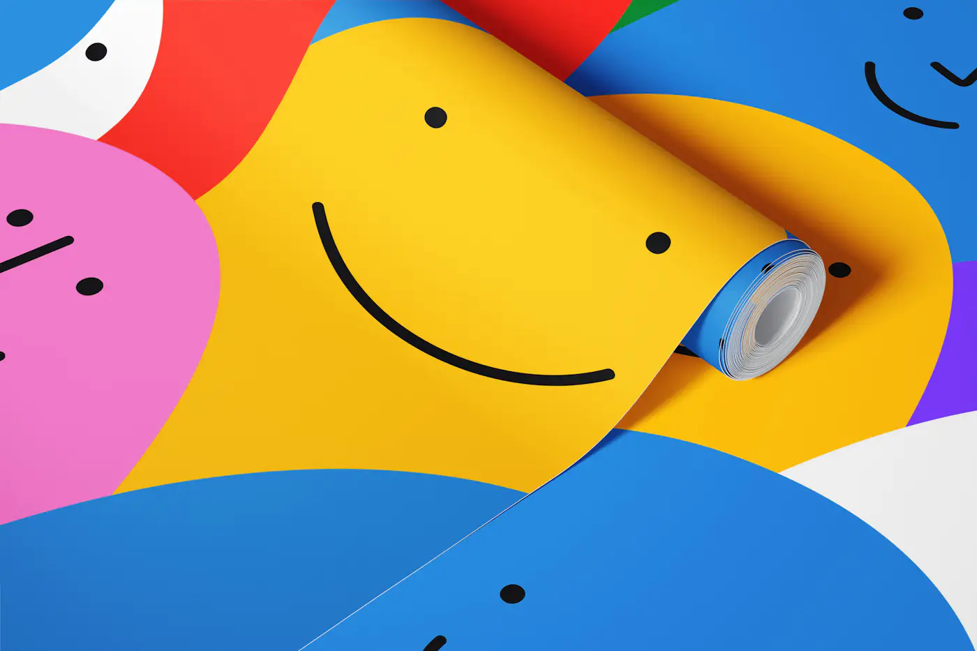 Happy crowd wallpaper roll