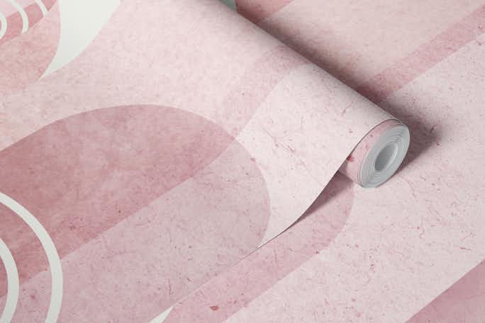Blush Pink Mid Century Archeswallpaper roll