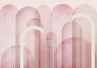 Blush Pink Mid Century Arches wallpaper