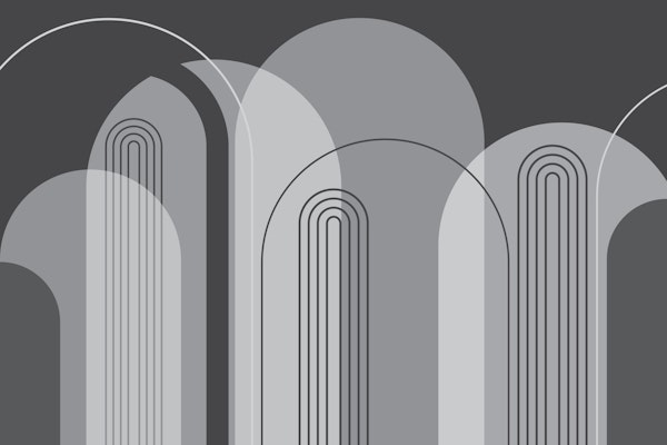 Mid Century Arches Black Grey