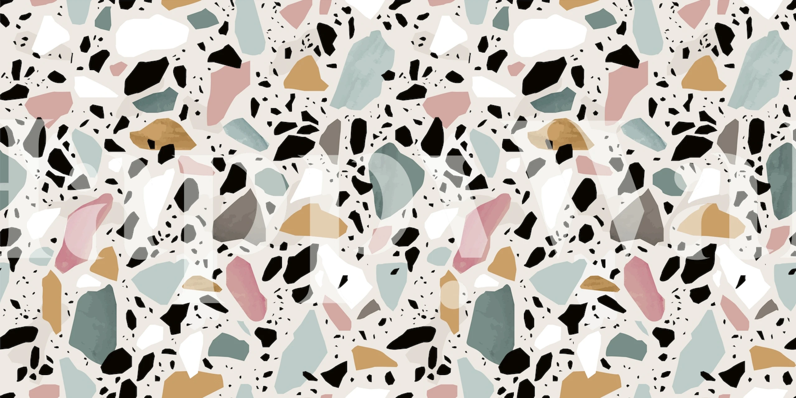 Terrazzo mosaic pattern wallpaper in a room