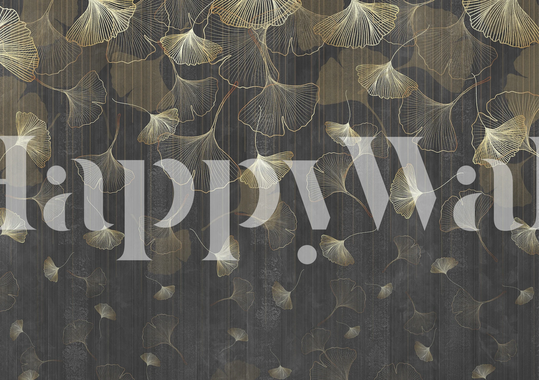 Ginkgo leaves wallpaper i et moderne rum