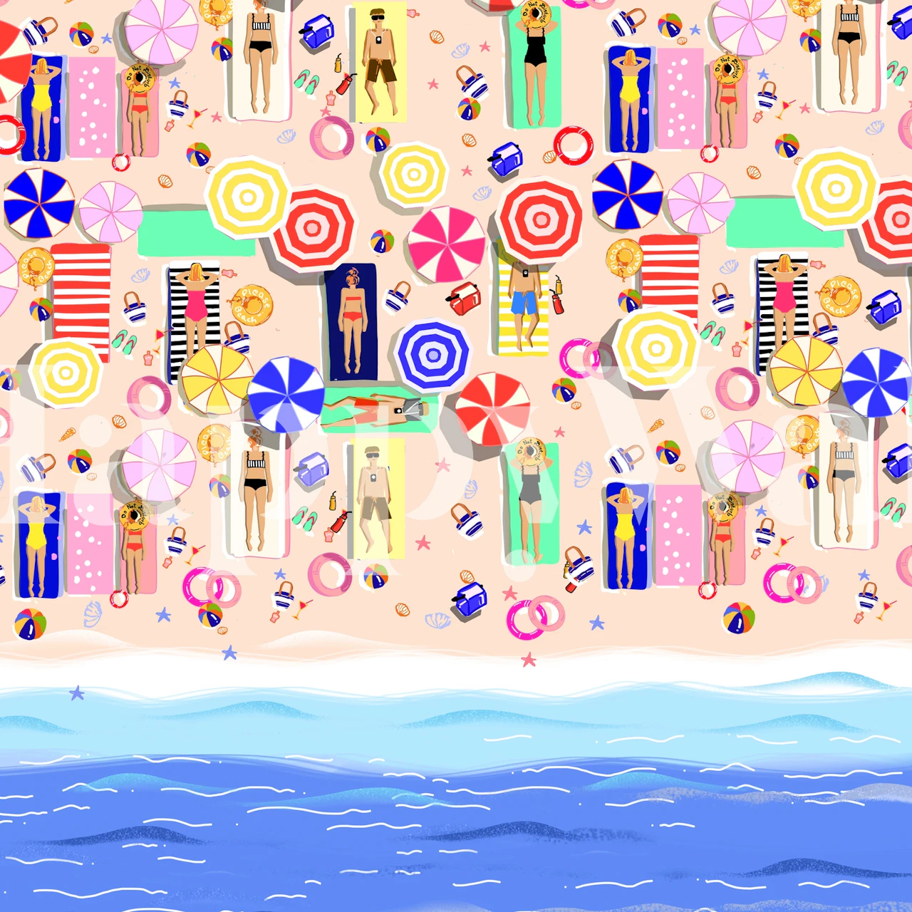 Beach Vibes tapetdesign i et rum