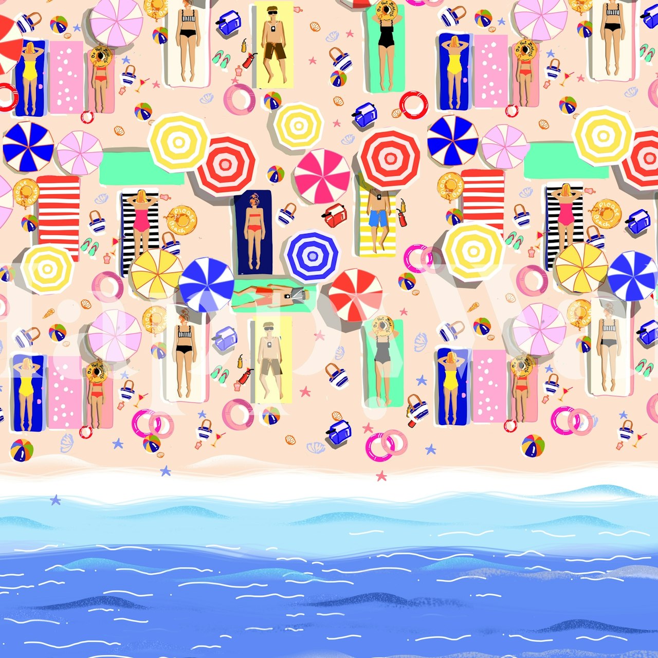 Beach Vibes wallpaper design in a room