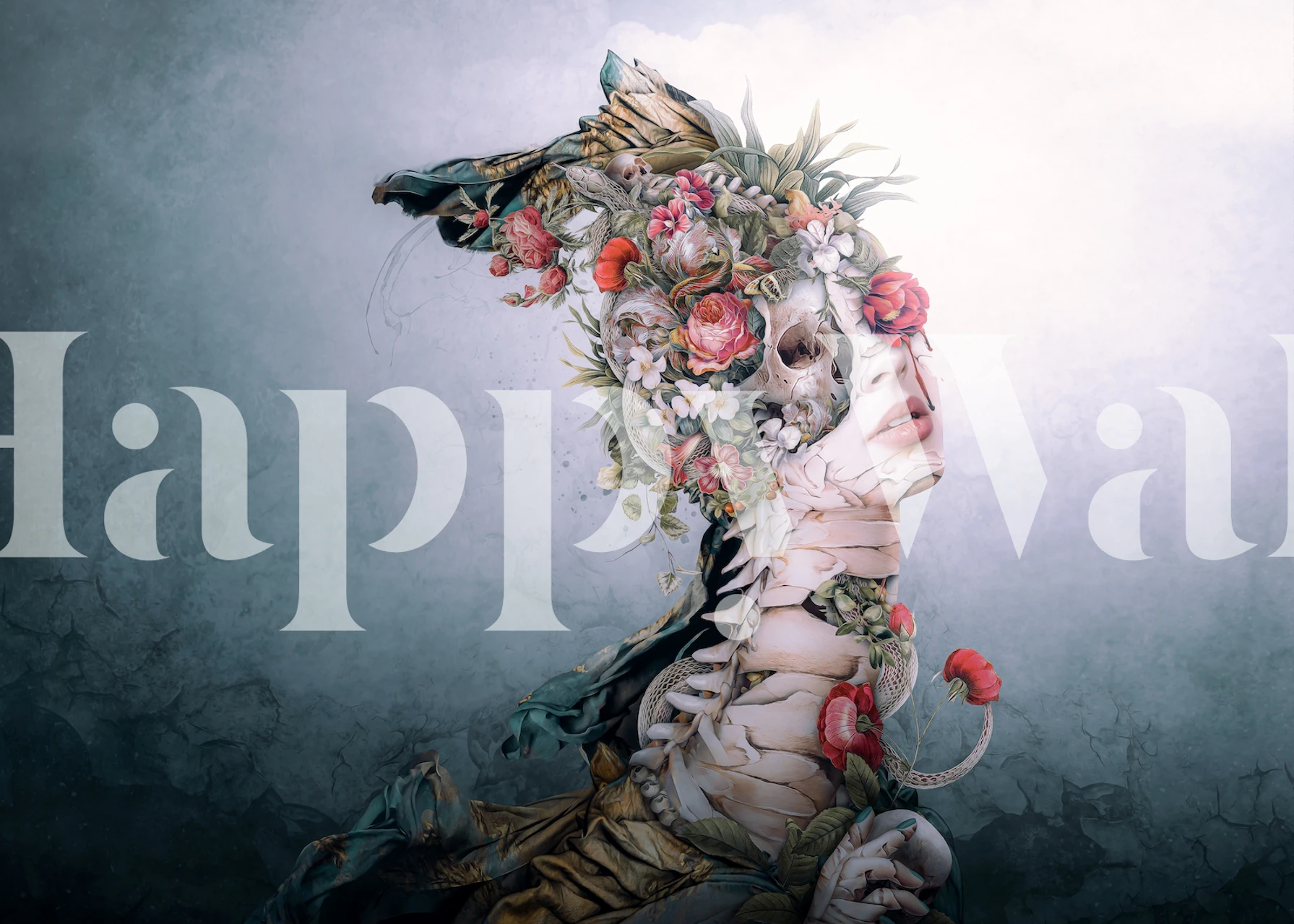 Goddess II wallpaper design in a room