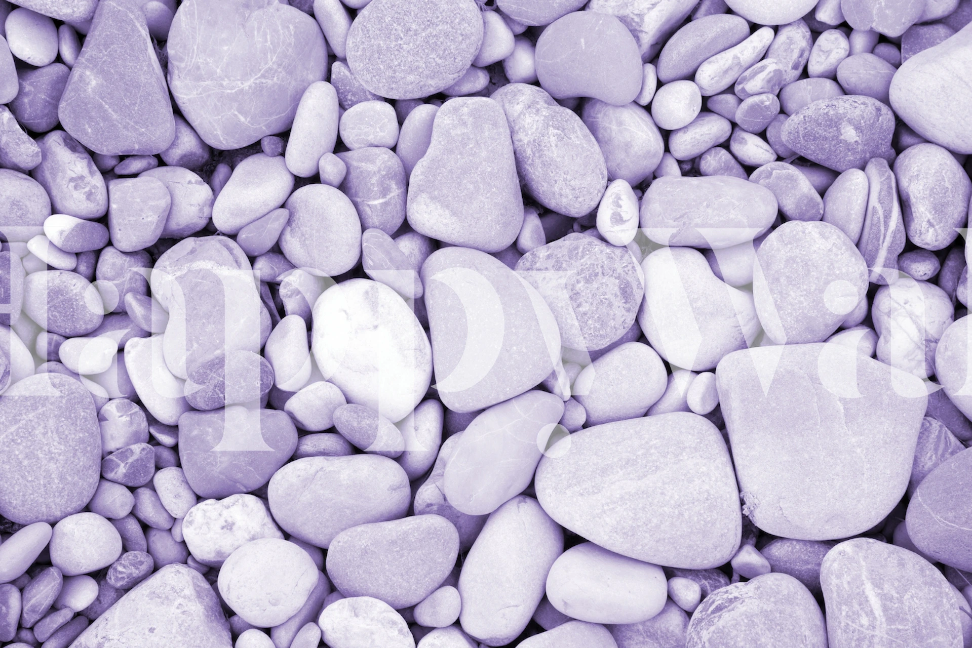 Purple river stone pattern wallpaper with smooth pebbles