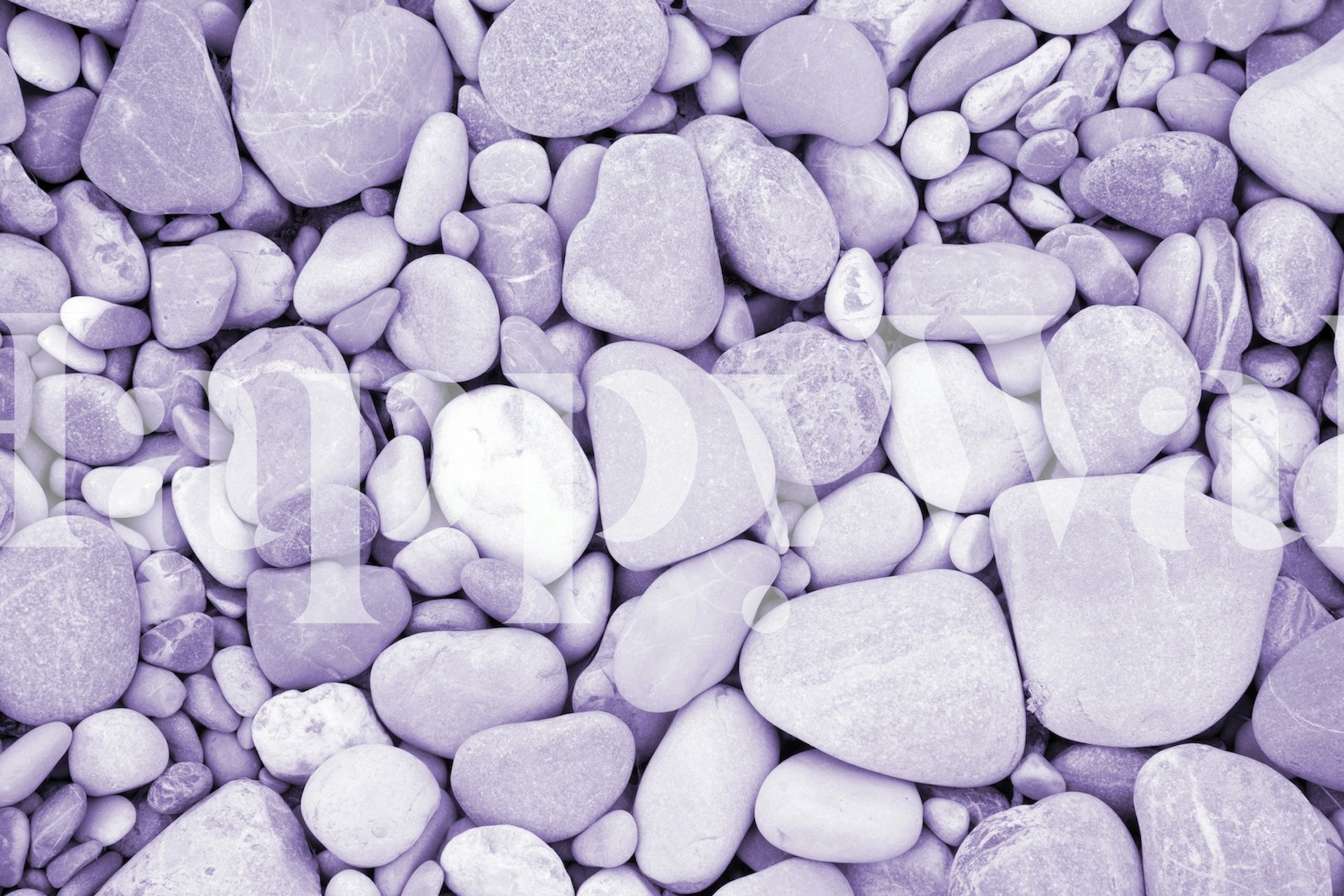 Purple river stone pattern wallpaper with smooth pebbles