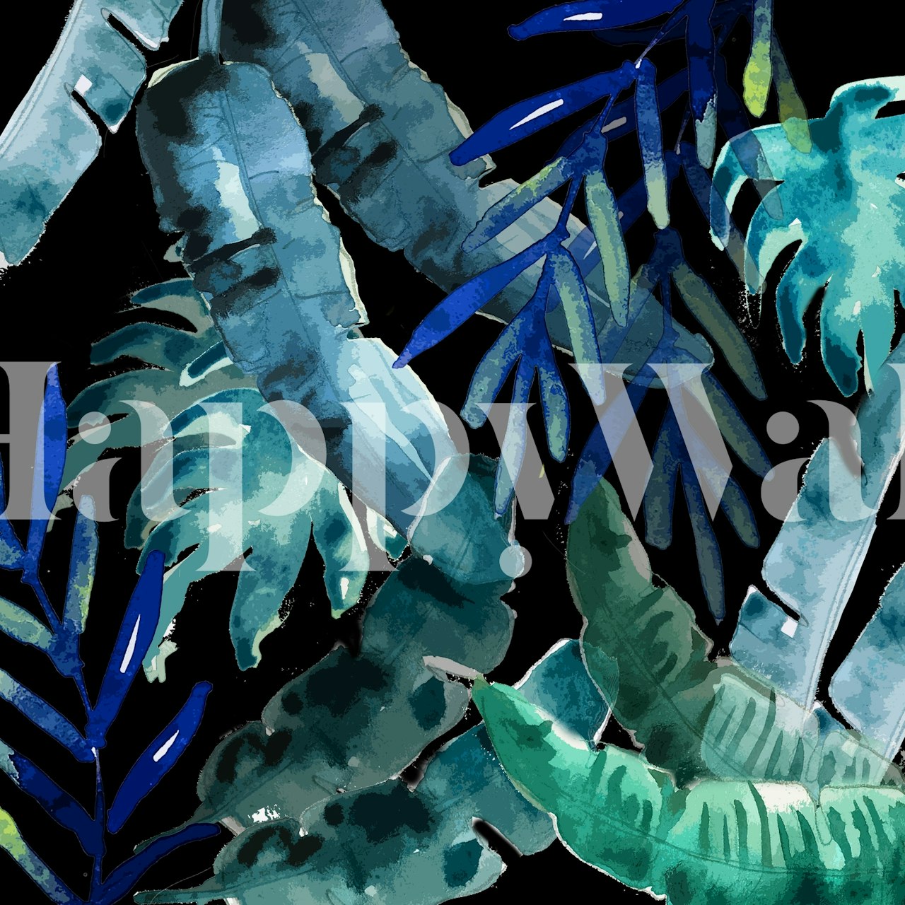 Tropical Mix Black wallpaper in a room