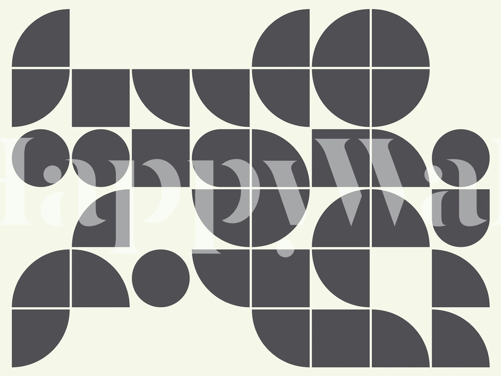 Geometric shapes in grey and cream wallpaper