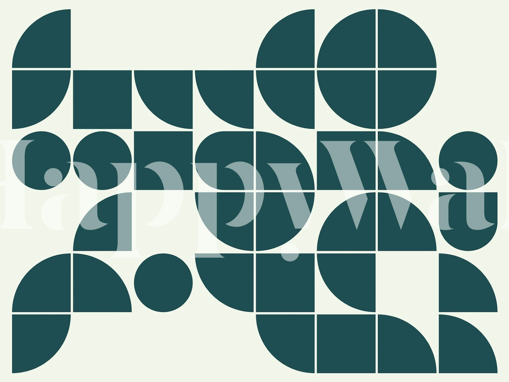 Mid Century Geo Circles wall mural with overlapping geometric shapes in pastel tones