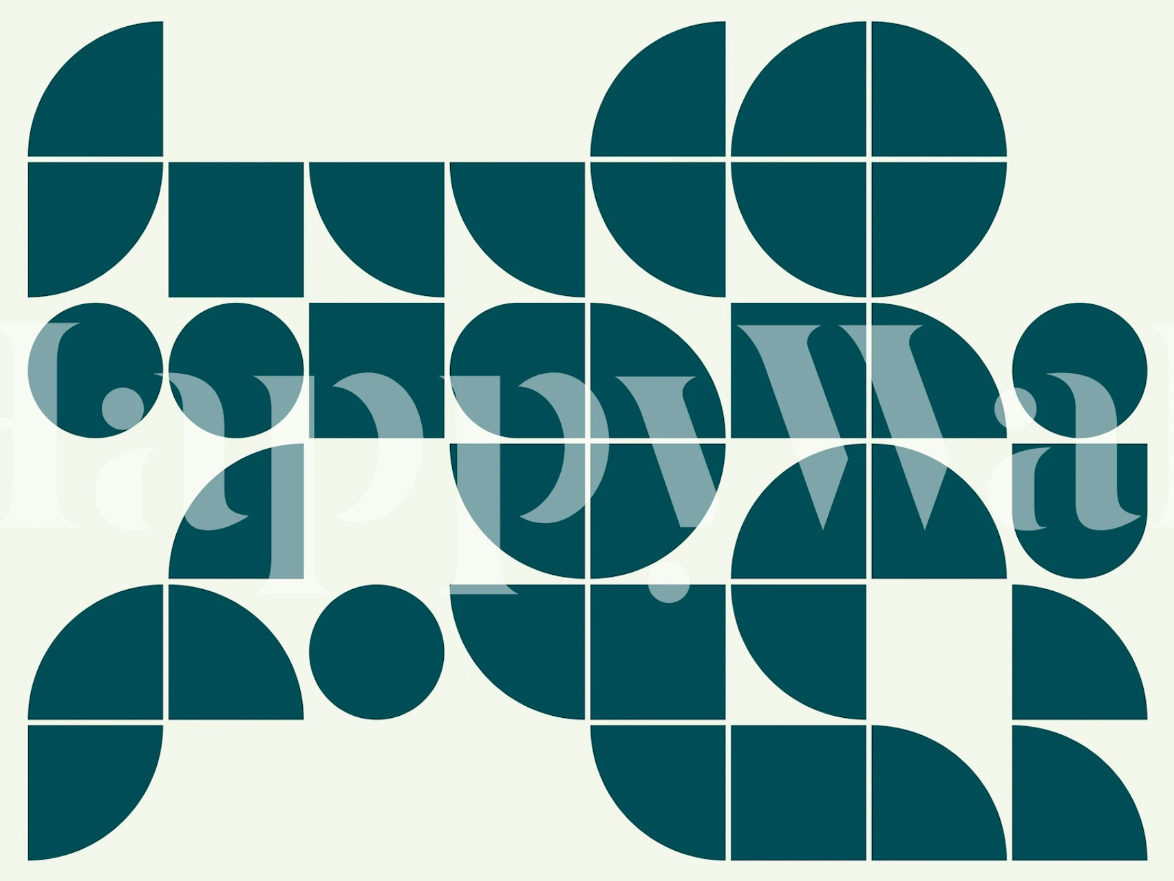 Fototapete „Geo Circles“ aus der Mitte des Jahrhunderts mit überlappenden geometrischen Formen in Pastelltönen