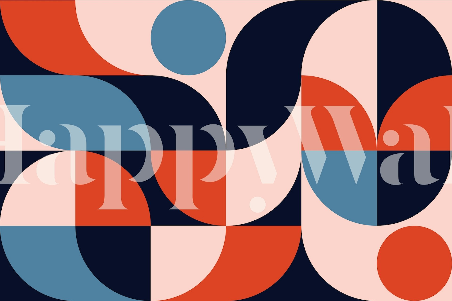 Scandinavian geometry II tapet i ett rum