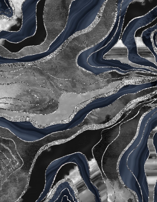 Blue Black Marble Agate 2