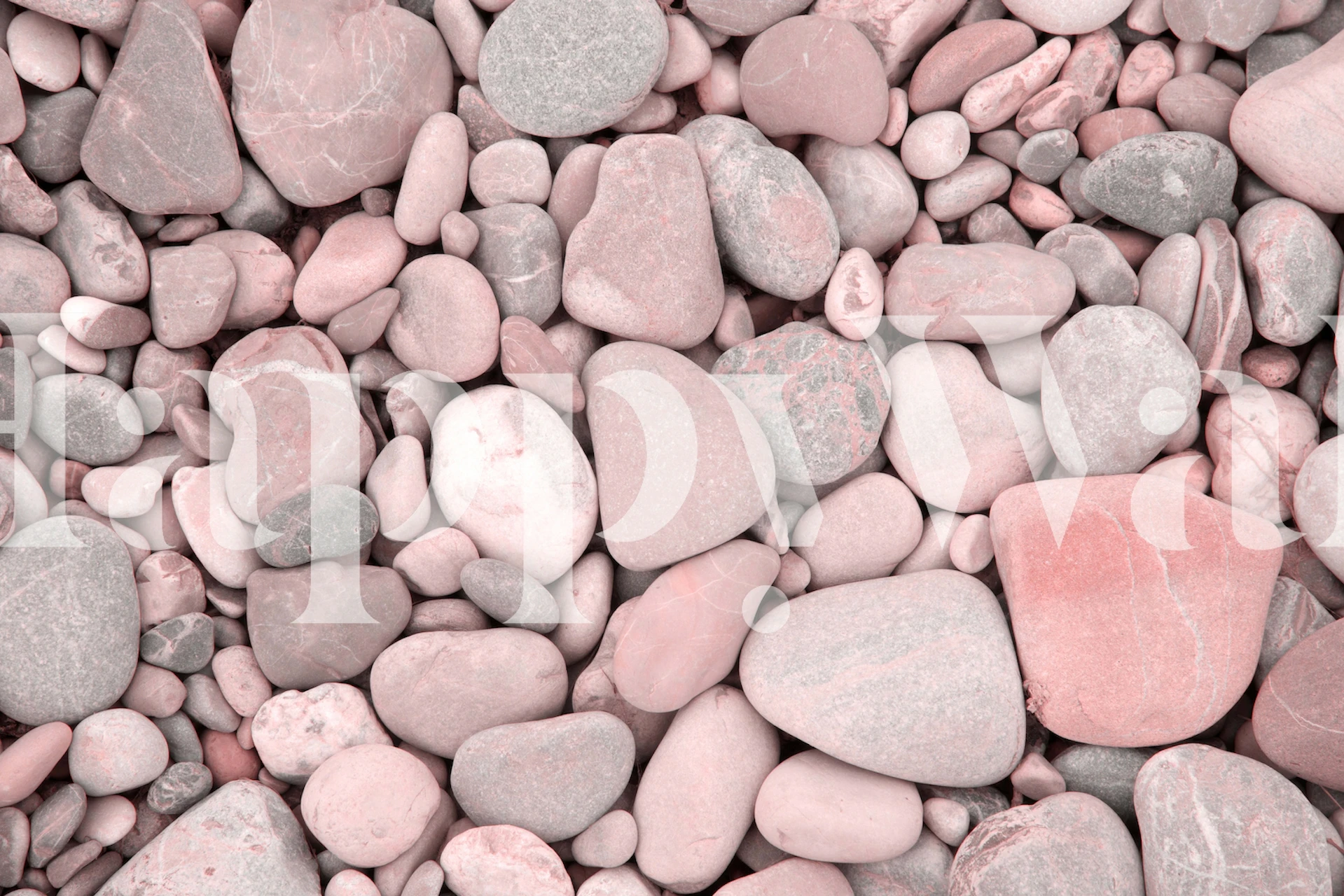 Pink and gray river stone pattern wallpaper