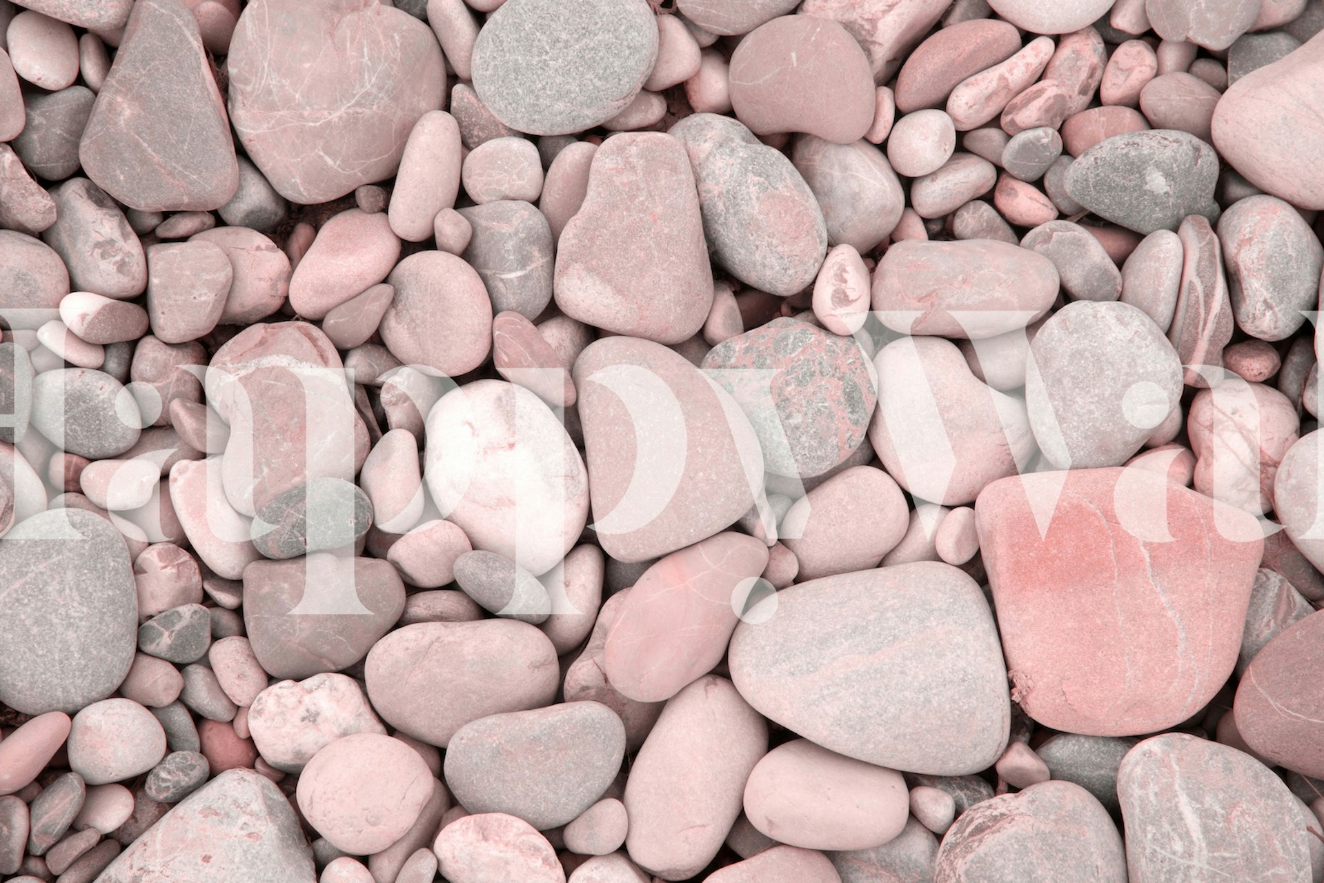 Pink and gray river stone pattern wallpaper