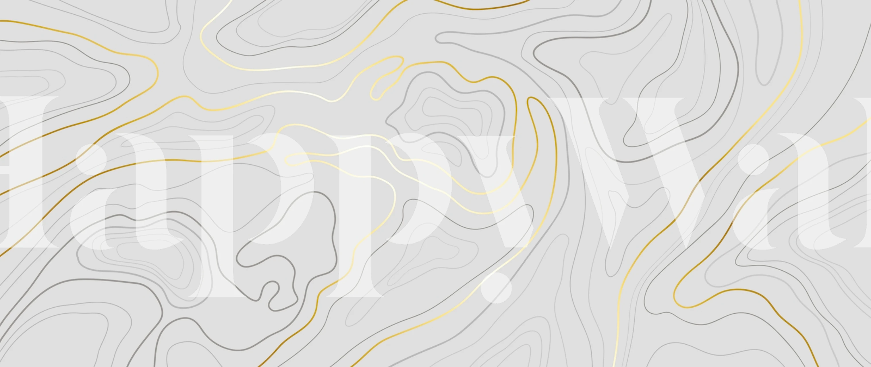 Gray topographic lines with gold accents wallpaper