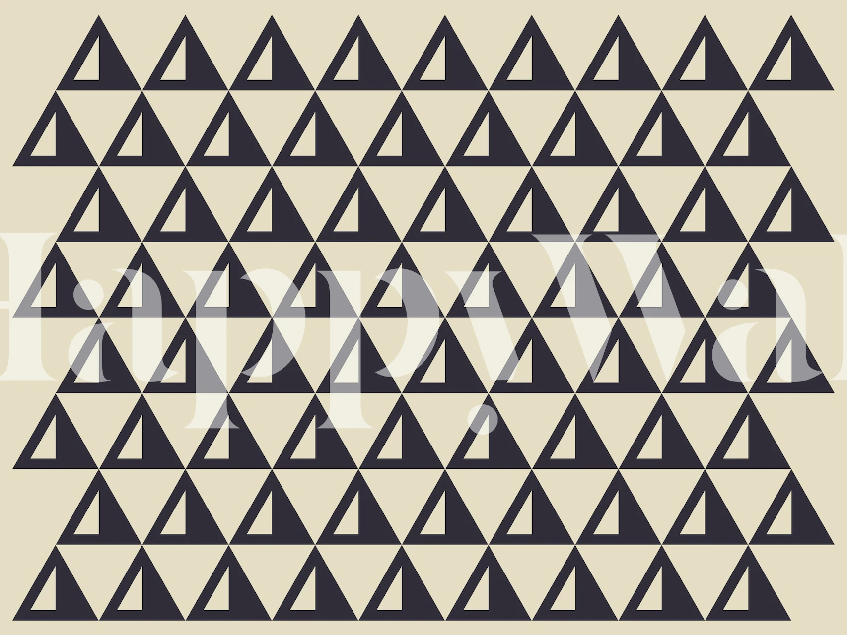 Black triangle pattern on wall mural for modern interiors