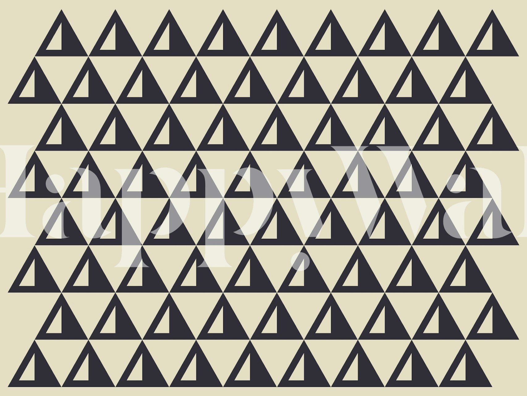 Black triangle pattern on wall mural for modern interiors