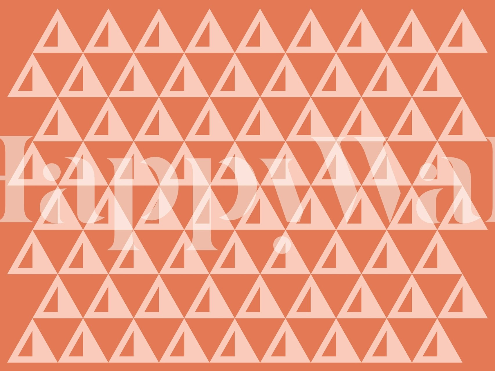 Geometric triangular pattern in orange and peach tones wallpaper