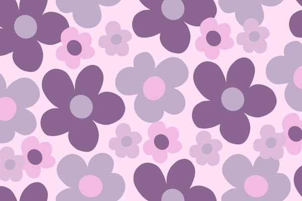 Lavender Daisies Retro Dream 1