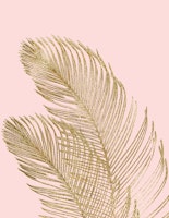 Palm Line Art Gold Foil 3 tapete